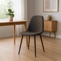 2er Set Esszimmerstuhl Maryam Stoff braun 