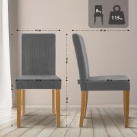 2er Set Esszimmerstuhl Ina Cord antik hell grau