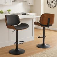 Barhocker Beverley B Stoff walnuss/schwarz