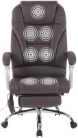 Bürostuhl Pacific Echtleder mit Massagefunktion braun 
