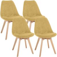 4er Set Stuhl Linares Cord gelb