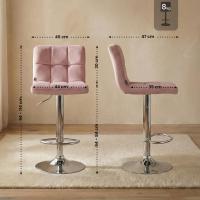 Barhocker Peru Samt chrom rosa 