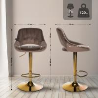 2er Set Barhocker Milet Samt G braun 