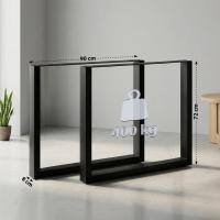 2x Tischbeine Ilkan, 90 cm schwarz 