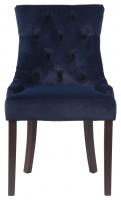 4er Set Esszimmerstühle Aberdeen Samt antik blau