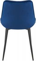 2er Set Esszimmerstuhl Wallace Samt blau 