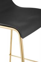 2er Set Barhocker Hoover Kunststoff 4-Fuß Gold schwarz 