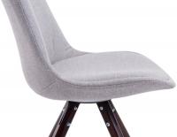 4er Set Stühle Toulouse Stoff Rund cappuccino (eiche) grau 