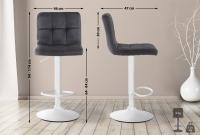 2er Set Barhocker Peru Samt weiß schwarz 