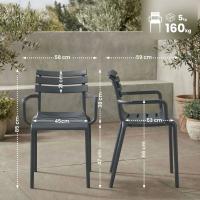 6er Set Stühle Paris dunkelgrau 