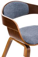 2er Set Stühle Kingston Stoff walnuss/blau 