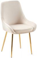 2er Set Esszimmerstuhl Elmira Samt gold creme 