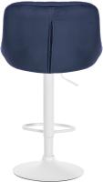 2er Set Barhocker Lazio Samt weiß blau 