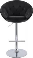 Barhocker London Samt chrom schwarz 