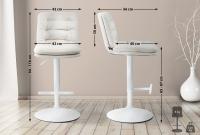 2er Set Barhocker Damar Samt weiß creme 