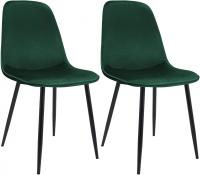 2er Set Esszimmerstuhl Maryam Samt  grün 