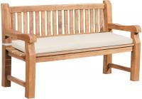 Teakbank Daxon mit Sitzkissen 150 cm creme