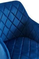 2er Set Esszimmerstuhl Monett Samt B dunkelblau 