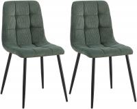 2er Set Esszimmerstuhl Tilde Cord grün 