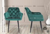 2er Set Esszimmerstühle Stanley Samt dunkelgrün 