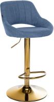 Barhocker Milet Stoff gold blau 