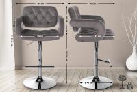 Barhocker Dublin Samt chrom grau 