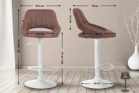 Barhocker Milet Stoff weiß braun 