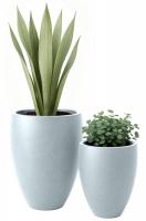 2er Set Pflanzkübel 2 grau 