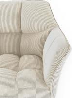 Barhocker Damaso B Cord mit 4-Fuß Gestell creme 