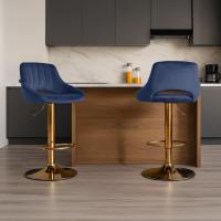 2er Set Barhocker Milet Samt G blau 