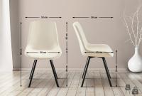 2er Set Esszimmerstuhl Lewes Samt creme 