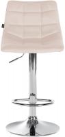 Barhocker Jerry Samt chrom beige 