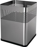 Papierkorb 18l H325xB240xT240mm quad.VA silber HELIT