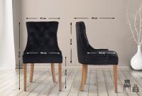 4er Set Esszimmerstühle Aberdeen Samt antik-hell schwarz 
