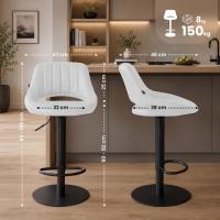 2er Set Barhocker HD Milet B Kunstleder weiß 2er Set Barhocker HD Milet B Kunstleder weiß