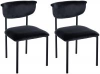 2er Set Besucherstuhl Gambell Samt schwarz