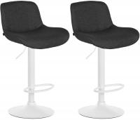 2er Set Barhocker Solon Weiß Samt schwarz 