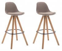 2er Set Barhocker Franklin Stoff Square natura (eiche) taupe