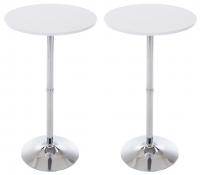 2er Set Stehtische rund weiß matt