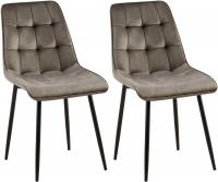2er Set Esszimmerstuhl Gifford Samt anthrazit