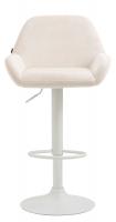 2er Set Barhocker Braga Samt weiß creme 