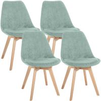 4er Set Stuhl Linares Cord türkis