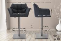 2er Set Barhocker Damaso Stoff edelstahl dunkelgrau