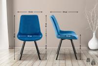 2er Set Esszimmerstuhl Lewes Samt dunkelblau 