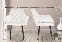 2er Set Esszimmerstühle Stanley Samt creme 