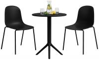 Gartenmöbel-Set Torin mit 2 Stühlen schwarz