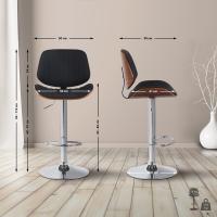 2er Set Barhocker Clawson Stoff chrom walnuss/schwarz 