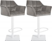 2er Set Barhocker Damaso W Samt grau