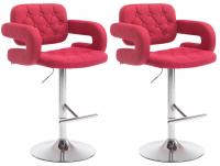 2er Set Barhocker Dublin Stoff rot