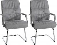 2er Set Besucherstuhl Sievert Stoff hellgrau 